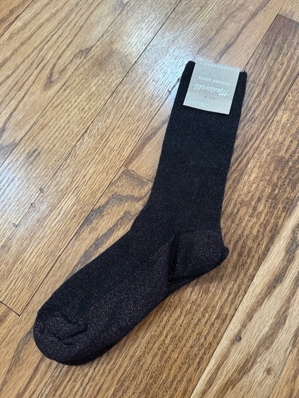 NEW Madewell Black and Purple Sparkle Crew Fashion Socks